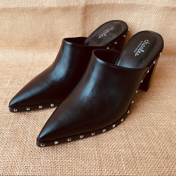 Charles David Shoes - Women’s Charles by Charles David Dawson Studded Mules Clog In Black 10